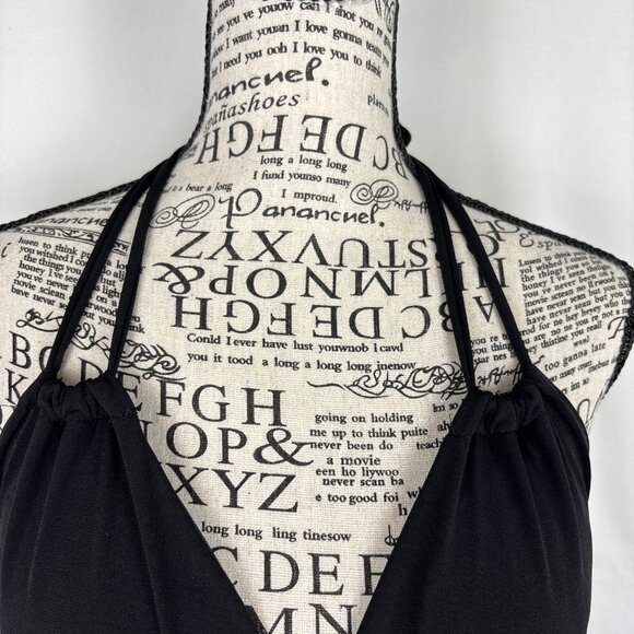 Pretty Good Halter Maxi Dress Women’s Small Black Multicolor Floral Empire Waist - Picture 5 of 13